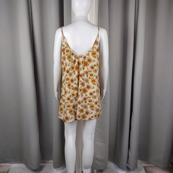 Forever 21 Sunflower Floral Mini Slip Dress Chiffon Style Size Small - Picture 4 of 11